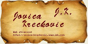 Jovica Krečković vizit kartica